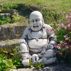 Europa Leisure Buddhist Monk Sitting Statue - Antique Stone Effect