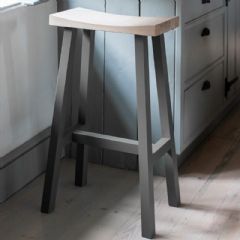 Garden Trading Tall Clockhouse Stool in Charcoal - Oak