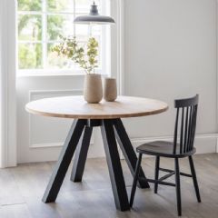 Garden Trading Clockhouse Dining Table with Carbon Legs - Raw Oak
