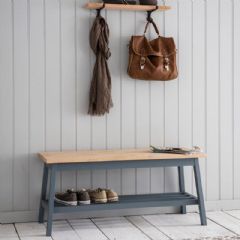 Garden Trading Clockhouse Hallway Bench in Charcoal - Beech