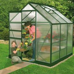 Vitavia Apollo 3800 Greenhouse – Green Frame with 6mm Polycarbonate Panels - 6ft x 6ft