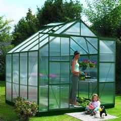 Vitavia Jupiter 6700 Greenhouse – Green Frame with 6mm Polycarbonate Panels – 8ft x 8ft