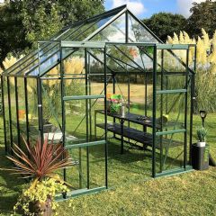 Vitavia Phoenix Green Frame Greenhouses - Toughened Glass