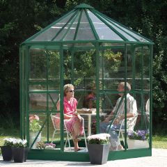 Vitavia Hera Green Frame Greenhouses - Toughened Glass
