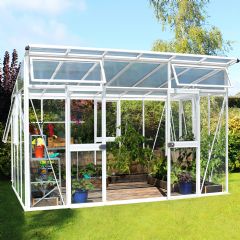 Vitavia Aphrodite 11500 Greenhouse - White Frame - 3mm Toughened Glass - 12ft x 9ft