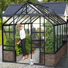 Vitavia Cassandra Black Frame Greenhouses - Toughened Glass