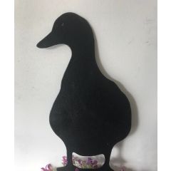 Poppyforge Duck Facing Decorative Garden Character with Base - Black