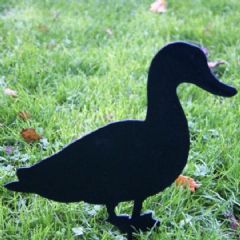 Poppyforge Duck Decorative Garden Character with Base - Black