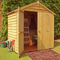 Shire Dip Treated Overlap Double Door Shed - W6ft x D4ft