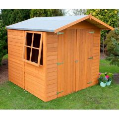 Shire Dip Treated Overlap Double Door Shed - W7ft x D7ft