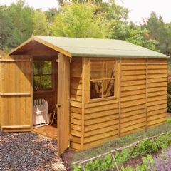 Shire Dip Treated Overlap Double Door Shed - W7ft x D10ft