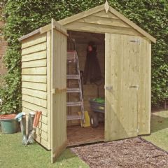 Shire Pressure Treated Overlap Double Door Shed - W6ft x D4ft