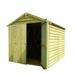Shire Pressure Treated Overlap Double Door Shed - W8ft x D6ft