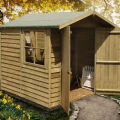 Shire Pressure Treated Overlap Double Door Shed - W7ft x D7ft