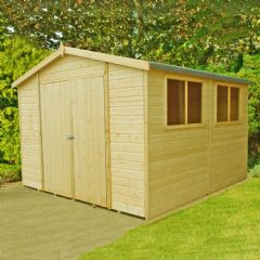 Shire tongue and Groove Workspace Double Door Workshop - W10ft x D10ft