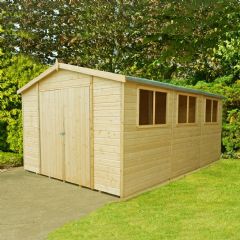 Shire tongue and Groove Workspace Double Door Workshop - W10ft x D15ft