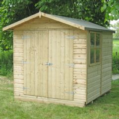 Shire Pressure Treated Shiplap Alderney Double Door Shed - W7ft x D7ft