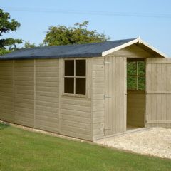 Shire Pressure Treated Shiplap Jersey Double Door Shed - W13ft x D7ft