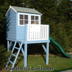 Shire Little Houses Bunny with Platform and Slide Playhouse - W4ft x D6ft