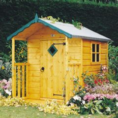 Shire Little Houses Hide Playhouse with Veranda - W4ft x D6ft