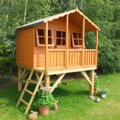 Shire Little Houses Stork with Platform Playhouse - W6ft x D6ft