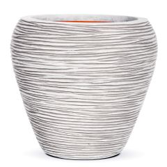 Capi Nature Vase Taper Round Ribbed Planter - Ivory - Diameter 42cm x H38cm