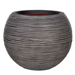 Capi Nature Vase Ball Ribbed Planter Range - Anthracite