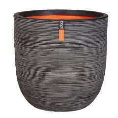 Capi Nature Ball Ribbed Planter Range - Anthracite