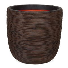 Capi Nature Ball Ribbed Planter Range - Dark Brown