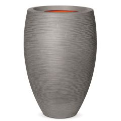 Capi Nature Vase Elegant Deluxe Ribbed Planter - Grey - Diameter 56cm x H84cm
