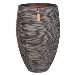 Capi Nature Vase Elegant Deluxe Ribbed Planter Range - Anthracite