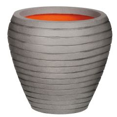 Capi Nature Vase Taper Round Row Planter - Grey - Diameter 42cm x H38cm