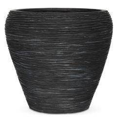 Capi Nature Vase Taper Round Row Planter - Anthracite - Diameter 42cm x H38cm