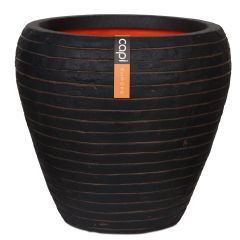 Capi Nature Vase Taper Round Row Planter - Dark Brown - Diameter 42cm x H38cm
