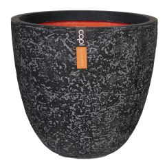 Capi Nature Pot Round Rock Planter - Black - Diameter 43cm x H41cm