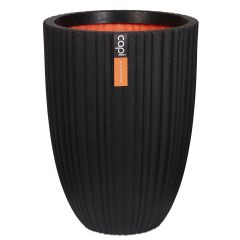 Capi Urban Vase Elegant Low Tube Planter - Black - Diameter 34cm x H46cm