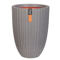 Capi Urban Vase Elegant Low Tube Planter - Grey - Diameter 46cm x H58cm