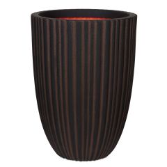 Capi Urban Vase Elegant Low Tube Planter - Dark Brown - Diameter 34cm x H46cm
