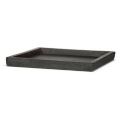 Capi Lux Square Saucer Planter - Black - W48cm x D48cm x H4cm