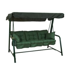 Glendale 3 Seater Green Frame Swing Seat - Nancy Verde