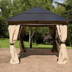 Glendale Square Polycarbonate Gazebo - Bronze and Mocha - W2.5m x D2.5m