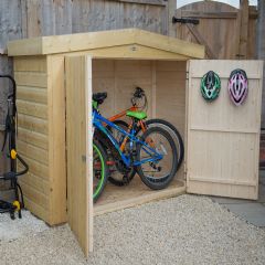 Forest Garden Pressure Treated Shiplap Apex Large Outdoor Bike Shed - W6.5ft x D2.5ft