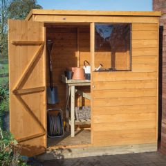 Forest Garden Dip Treated Overlap Pent Shed - W6ft x D4ft