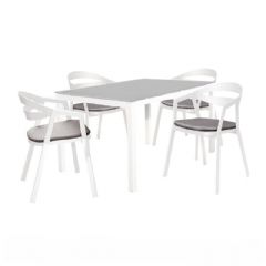 Garden Art La Vida Aluminium 4 Seater Rectangle Dining Set