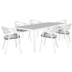 Garden Art La Vida Aluminium Large 6 Seater Rectangle Dining Set