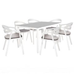 Garden Art La Vida Aluminium 6 Seater Rectangle Dining Set
