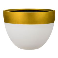 Satu Bumi White Dip Gold Rim Designer Planter