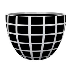 Satu Bumi White Base Black Squares Designer Planter