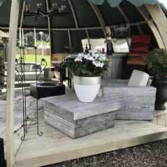 Satu Bumi White Dip Silver Rim Designer Planter