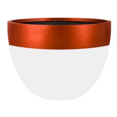 Satu Bumi White Dip Copper Rim Designer Planter